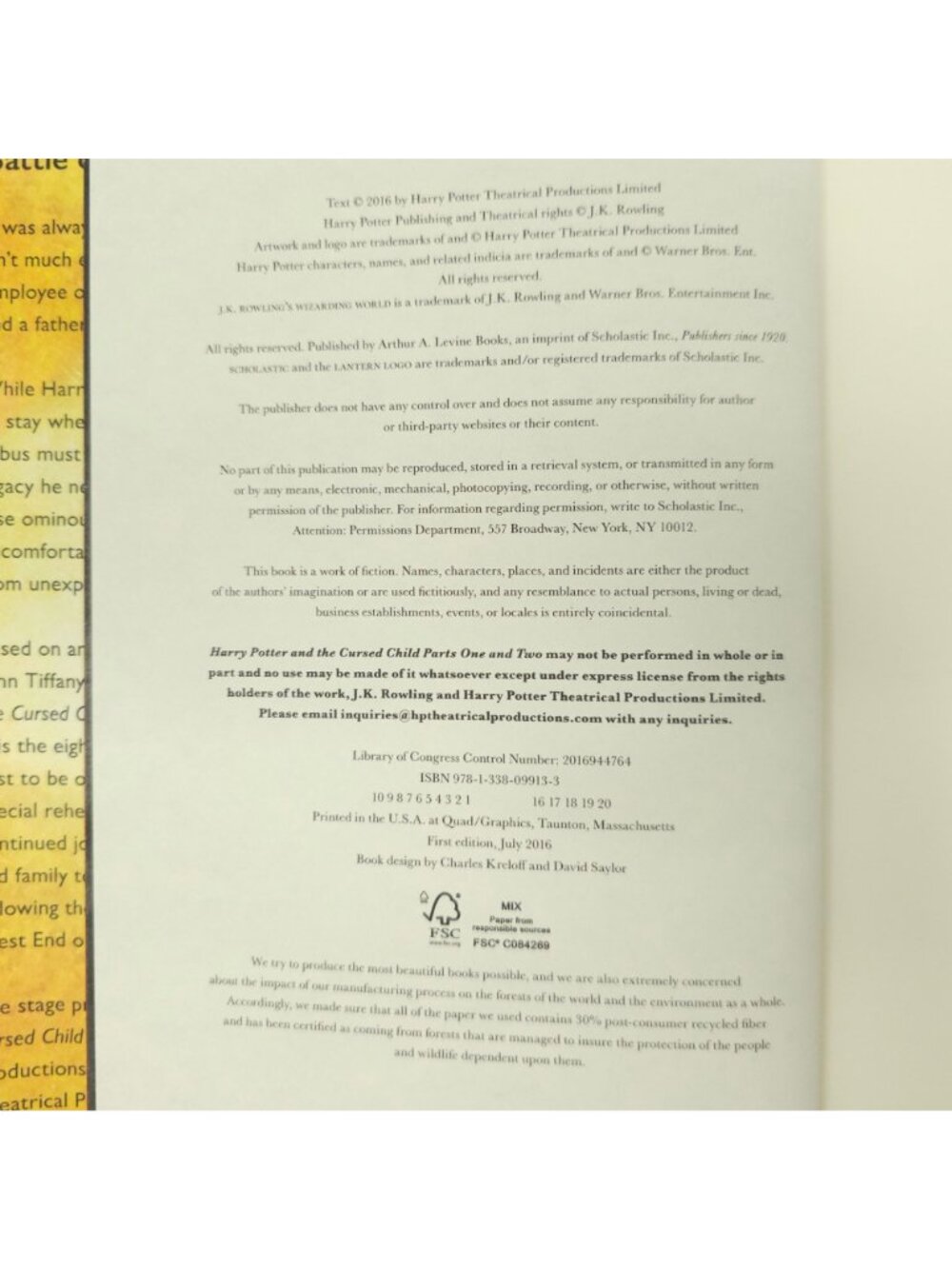 Harry Potter Cursed Child Book Special Rehearsal Edition Script J.K. Rowling HC - Picture 4 of 16